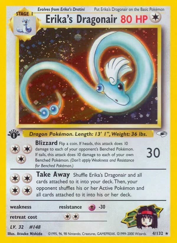 Erika's Dragonair [1st Edition] Gym Heroes 4 Pokémon card