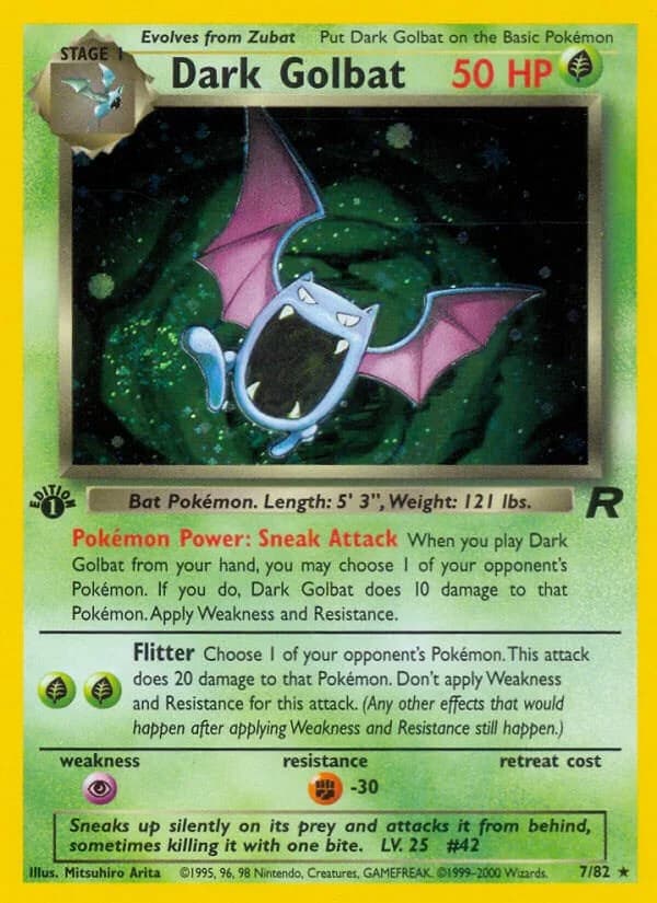 Dark Golbat [1st Edition] Team Rocket 7 Pokémon card