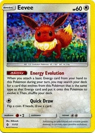 Eevee McDonalds 2018 11 Pokémon card