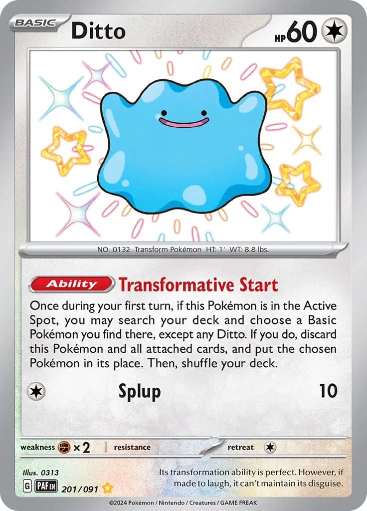 Ditto Paldean Fates 201 Pokémon card