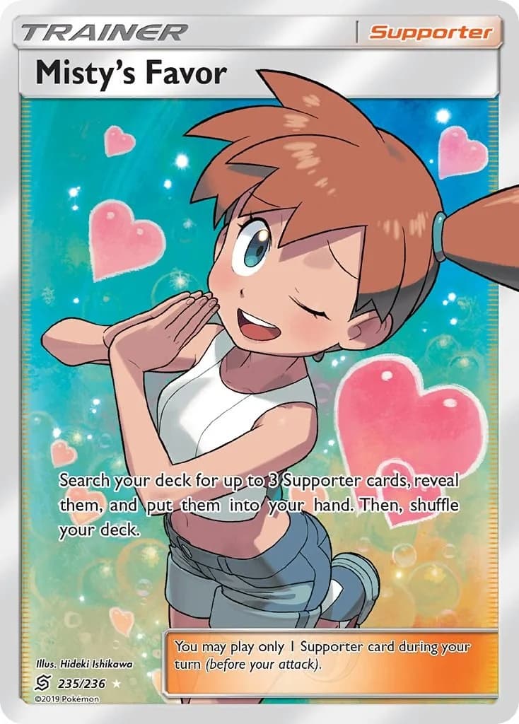 Misty's Favor Unified Minds 235 Pokémon card