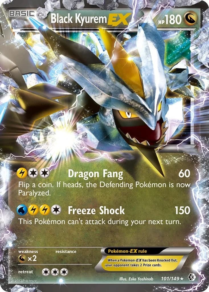 Black Kyurem EX Boundaries Crossed 101 Pokémon card