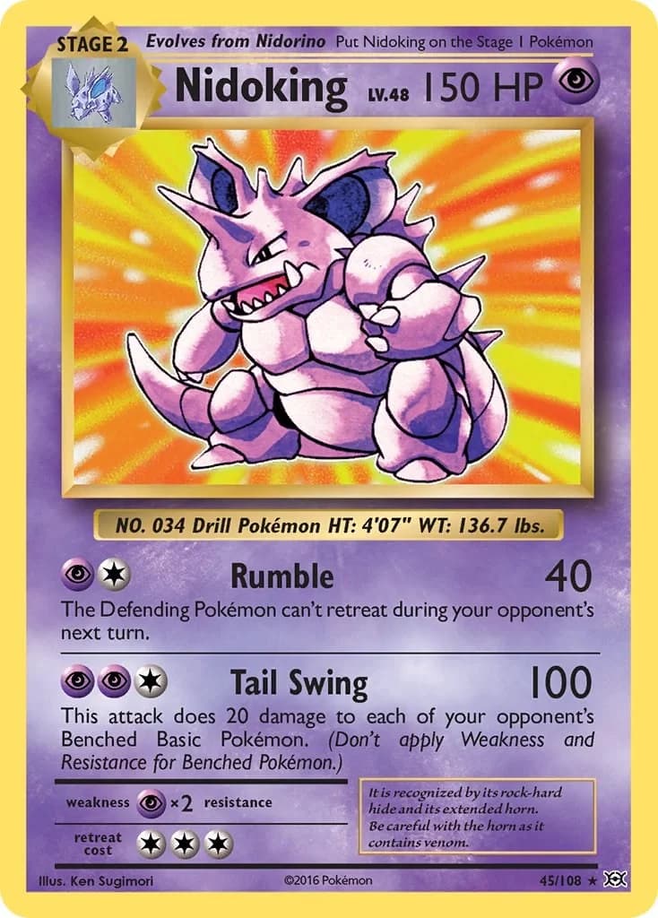 Nidoking [Holo] Evolutions 45 Pokémon card