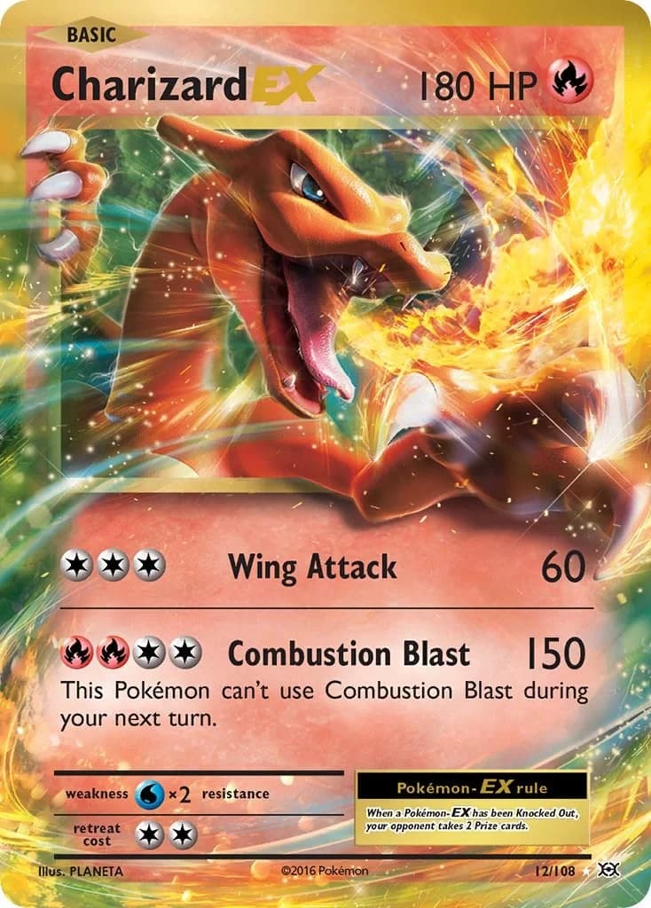 Charizard EX Evolutions 12 Pokémon card