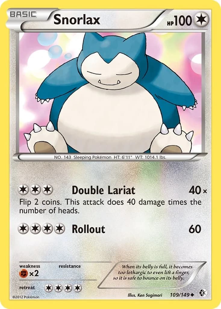 Snorlax [Reverse Holo] Boundaries Crossed 109 Pokémon card