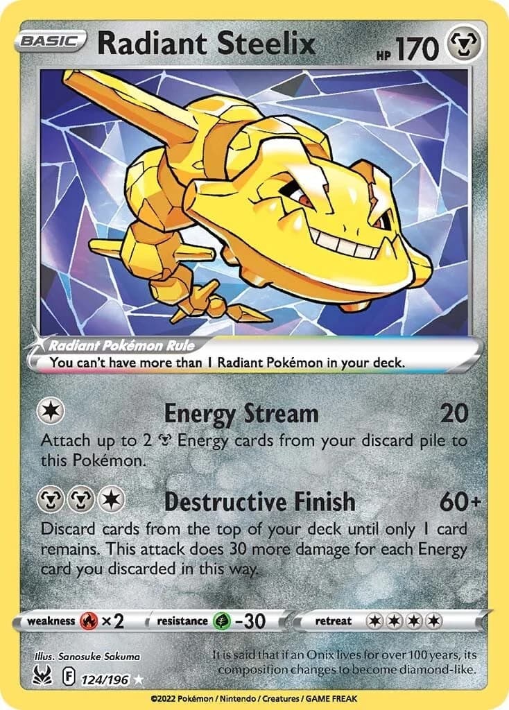 Radiant Steelix Lost Origin 124 Pokémon card
