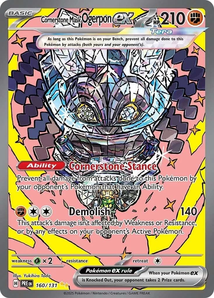 Cornerstone Mask Ogerpon ex Prismatic Evolutions 160 Pokémon card