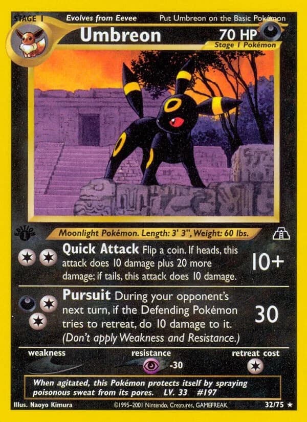Umbreon [Unlimited] Neo Discovery 32 Pokémon card