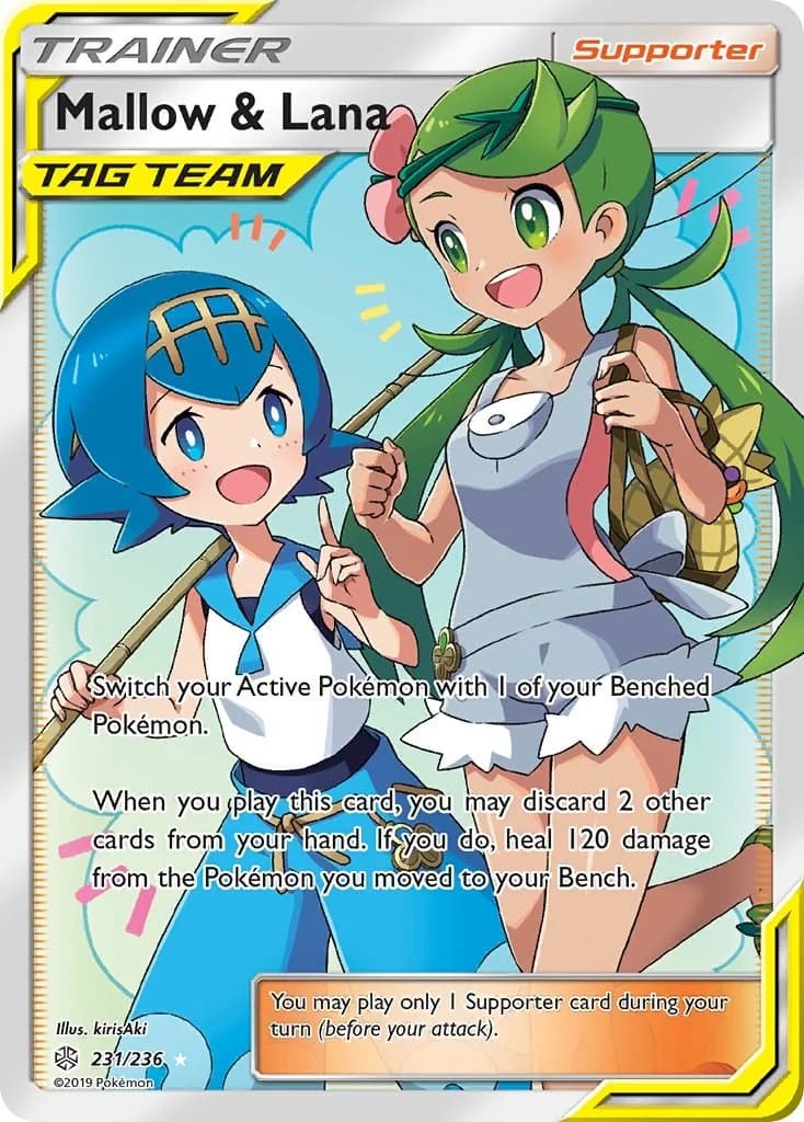 Mallow & Lana Cosmic Eclipse 231 Pokémon card