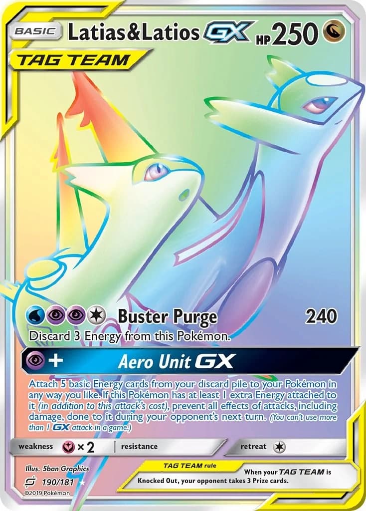 Latias & Latios GX Team Up 190 Pokémon card
