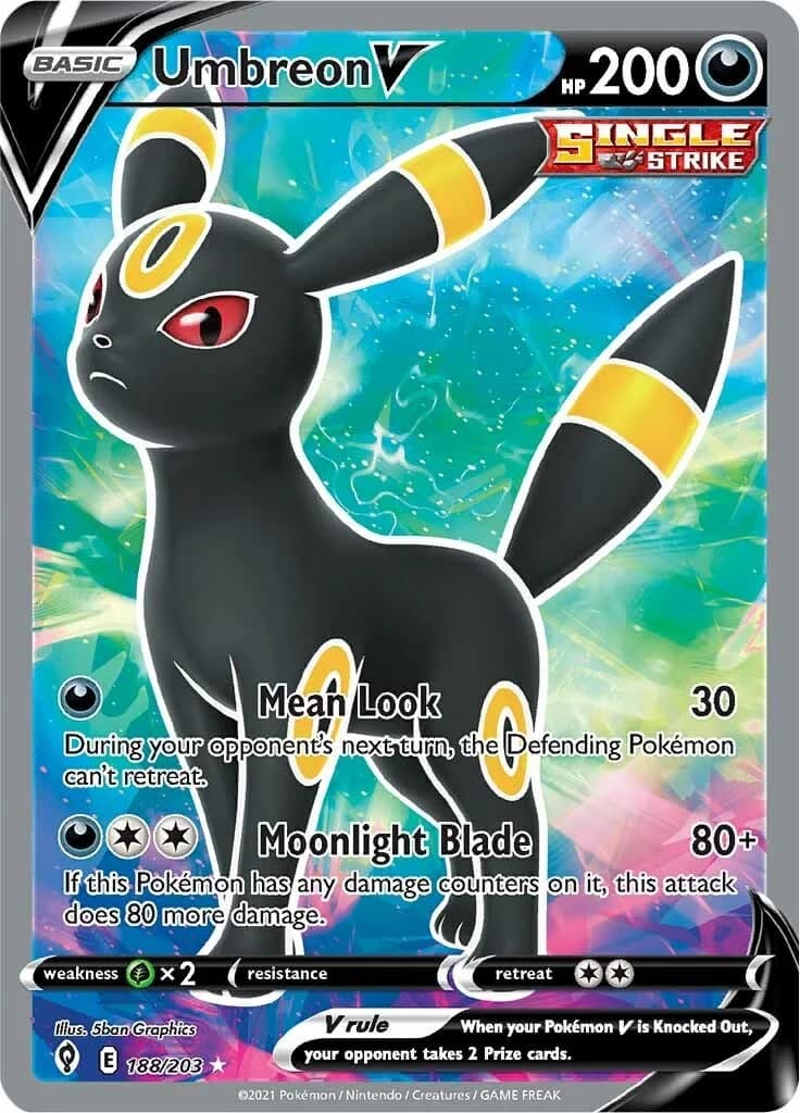 Umbreon V Evolving Skies 188 Pokémon card
