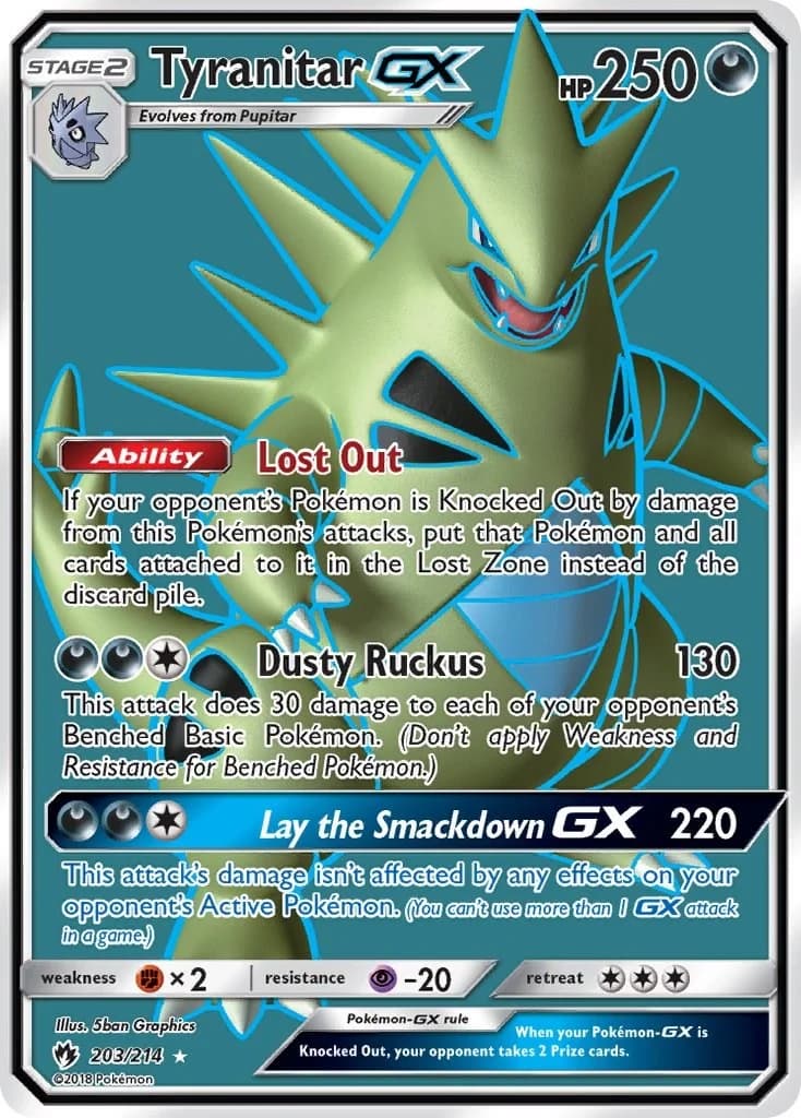 Tyranitar GX Lost Thunder 203 Pokémon card
