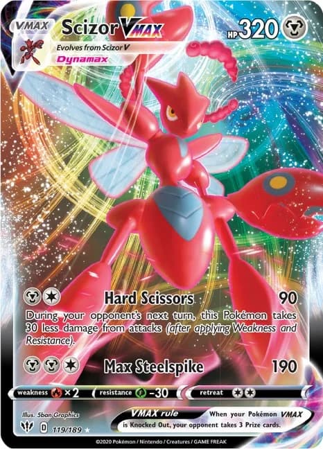 Scizor VMAX Darkness Ablaze 119 Pokémon card