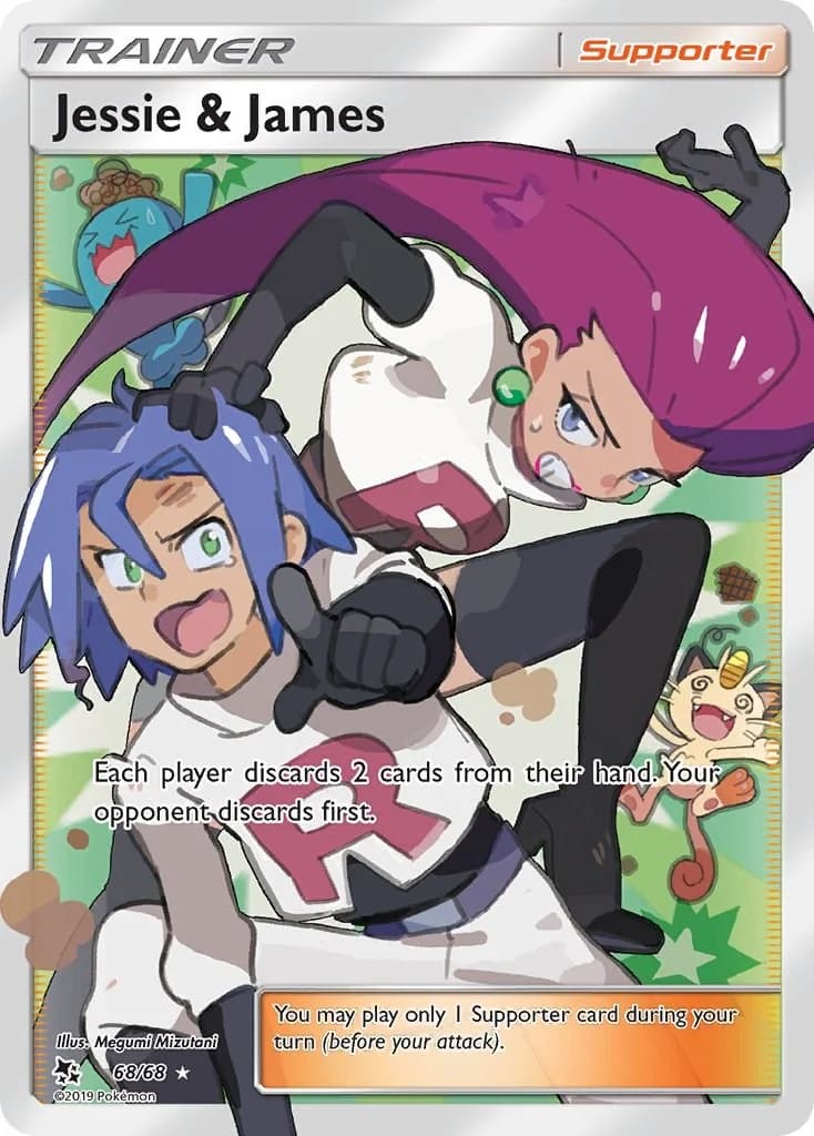 Jessie & James Hidden Fates 68 Pokémon card