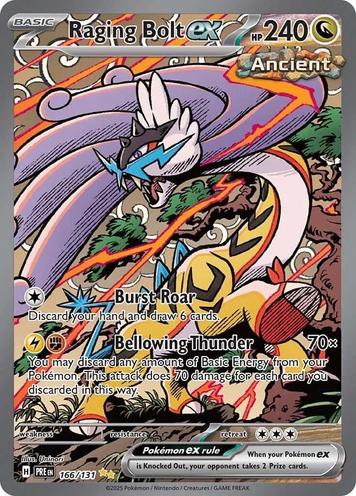 Raging Bolt ex Prismatic Evolutions 166 Pokémon card