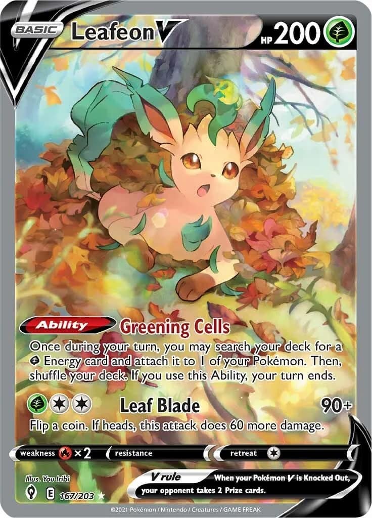 Leafeon V Evolving Skies 167 Pokémon card