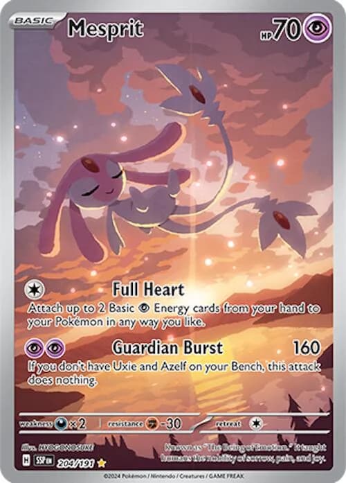 Mesprit Surging Sparks 204 Pokémon card
