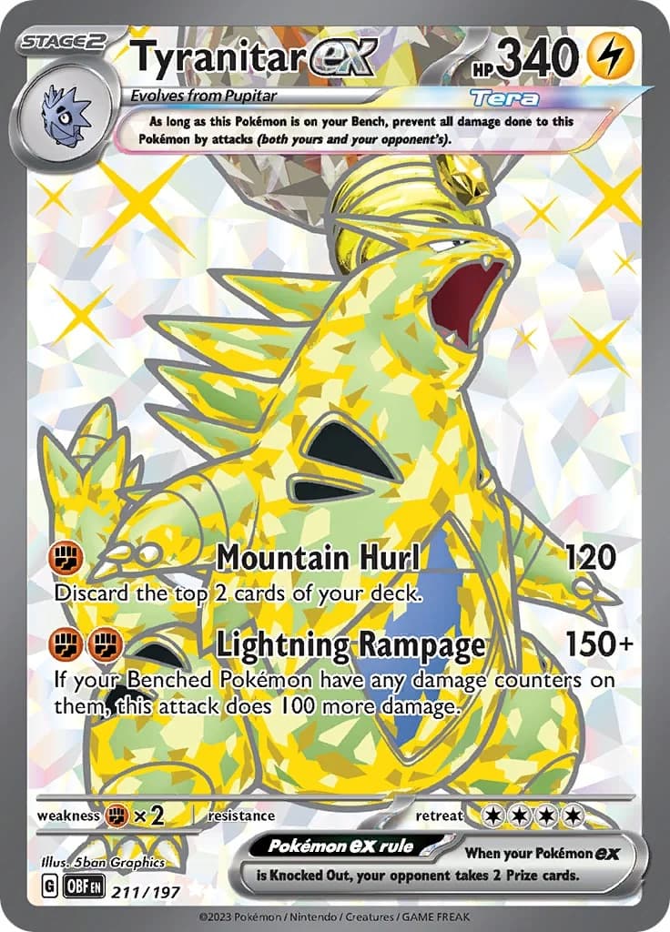 Tyranitar ex Obsidian Flames 211 Pokémon card