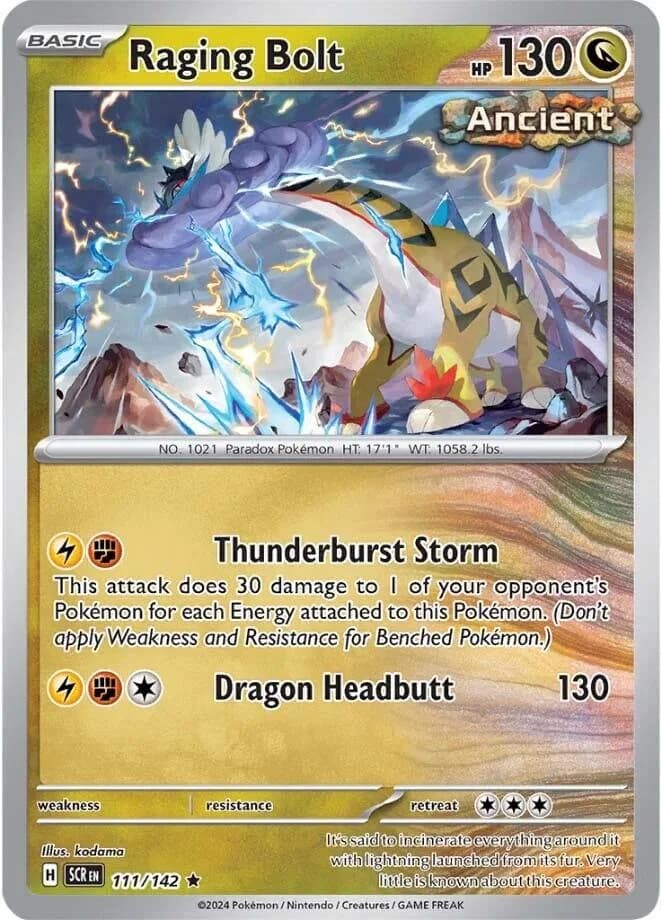 Raging Bolt Stellar Crown 111 Pokémon card