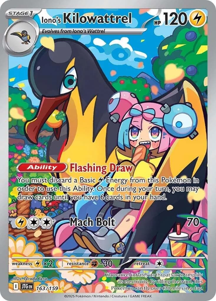 Iono's Kilowattrel Journey Together 163 Pokémon card