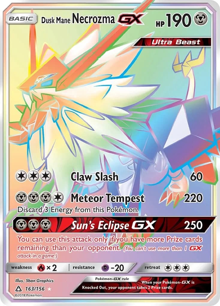 Dusk Mane Necrozma GX Ultra Prism 163 Pokémon card