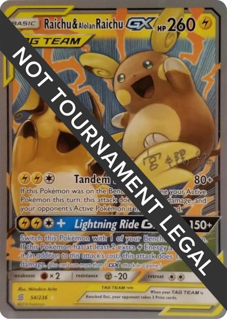 Raichu & Alolan Raichu GX World Championships 2019 54 Pokémon card