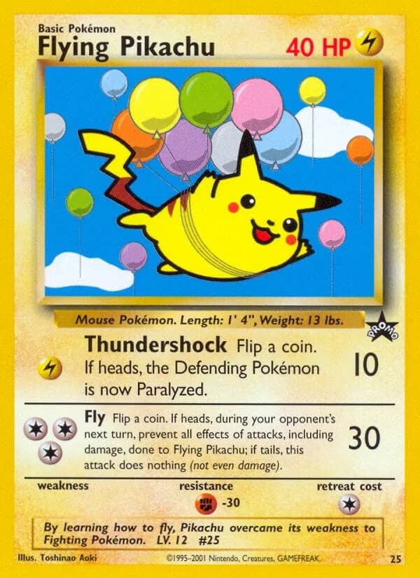 Flying Pikachu Promo 25 Pokémon card