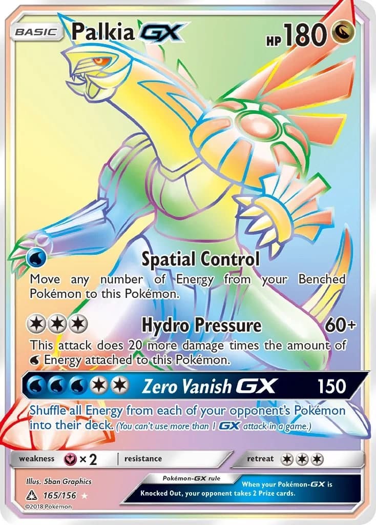 Palkia GX Ultra Prism 165 Pokémon card