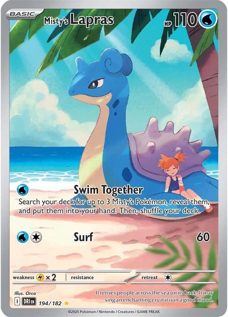 Misty's Lapras Destined Rivals 194 Pokémon card