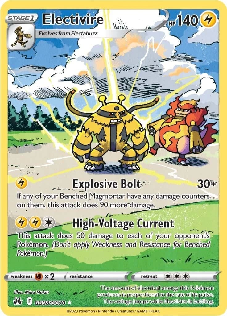 Electivire Crown Zenith GG08 Pokémon card