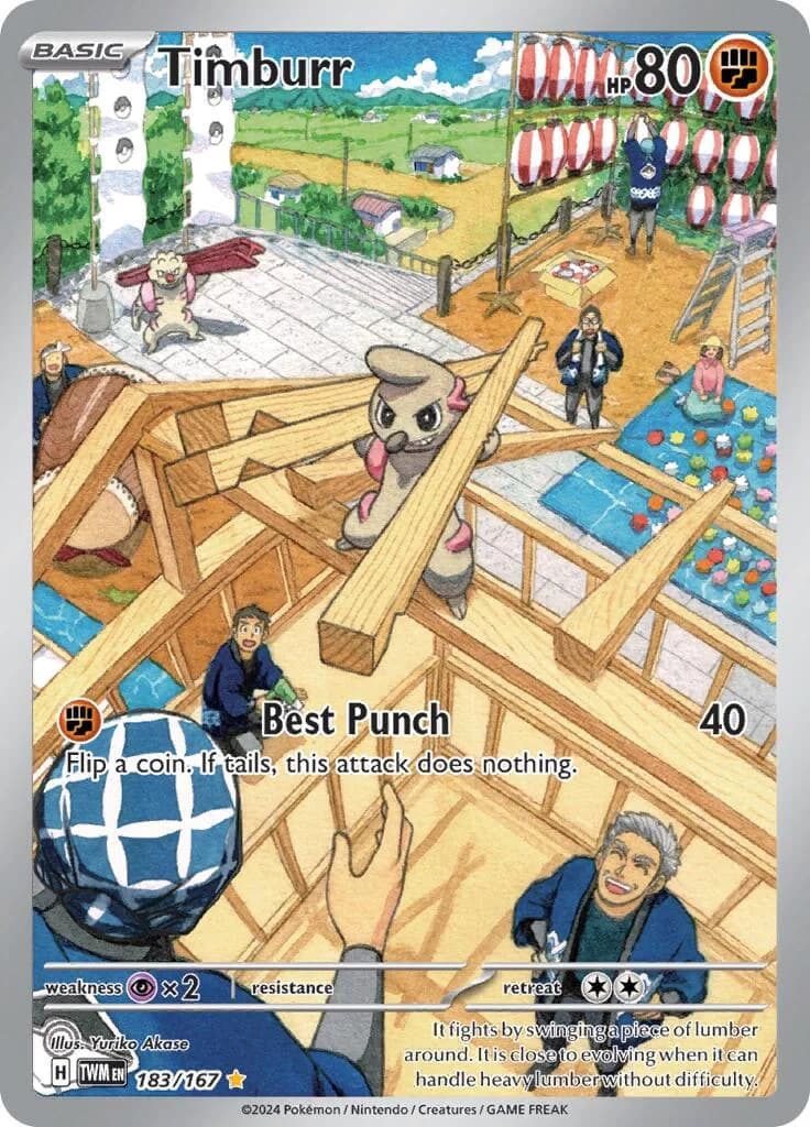 Timburr Twilight Masquerade 183 Pokémon card