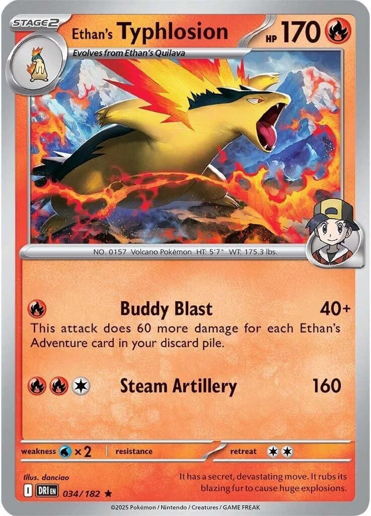 Ethan's Typhlosion Destined Rivals 34 Pokémon card