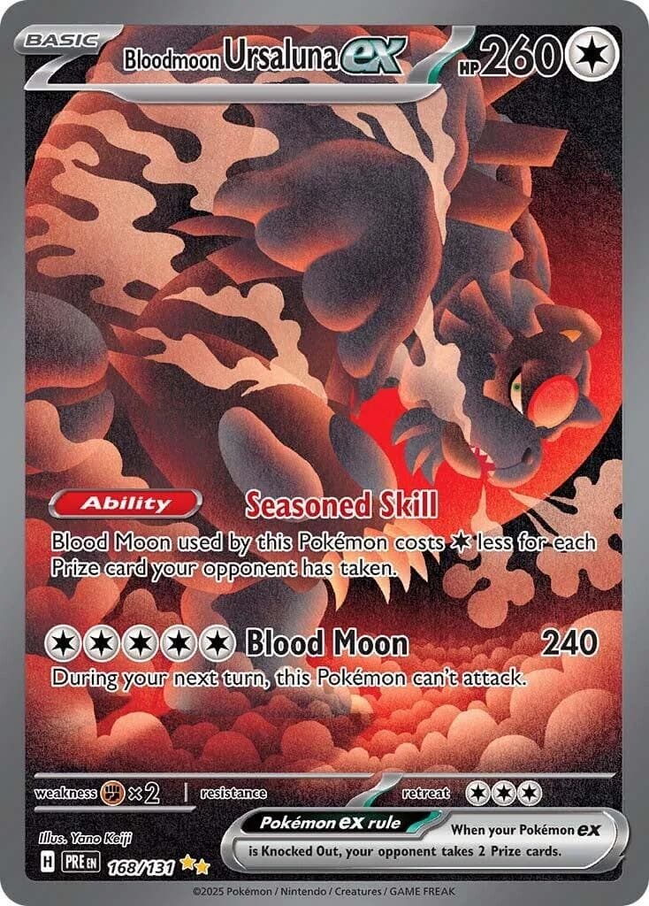 Bloodmoon Ursaluna ex Prismatic Evolutions 168 Pokémon card