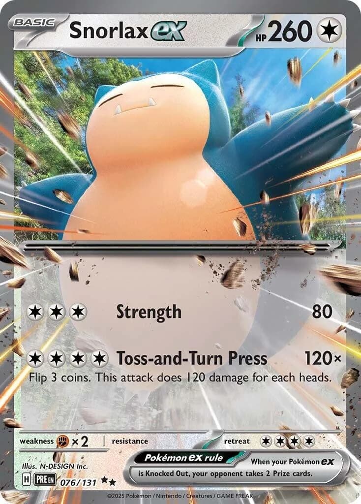 Snorlax ex Prismatic Evolutions 76 Pokémon card