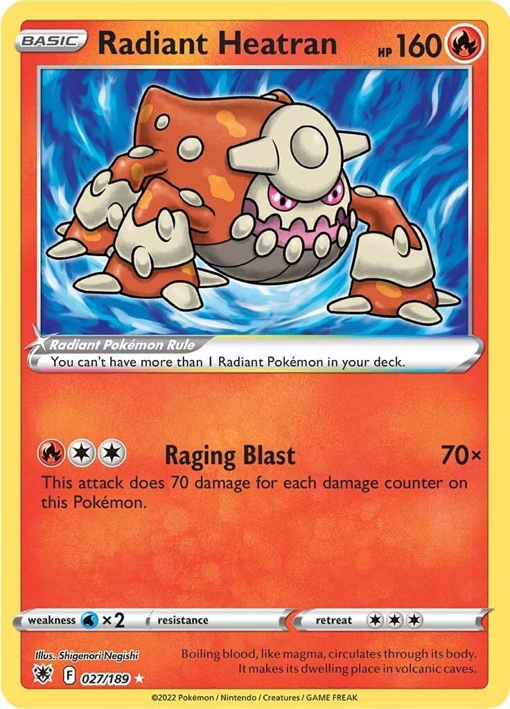 Radiant Heatran Astral Radiance 27 Pokémon card