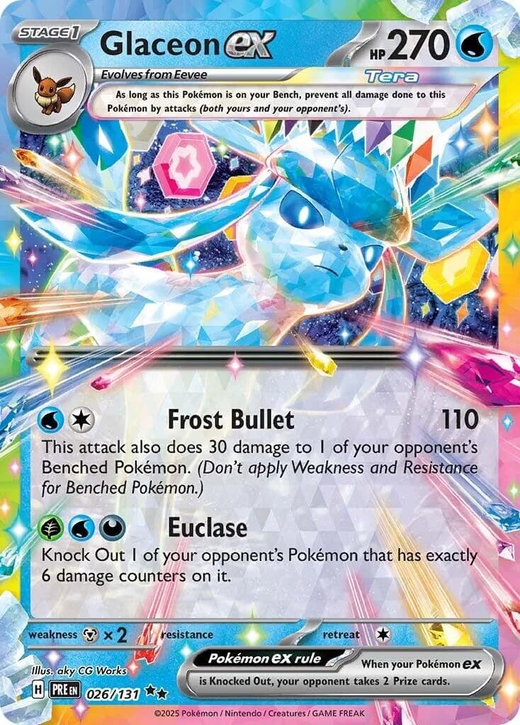 Glaceon ex Prismatic Evolutions 26 Pokémon card