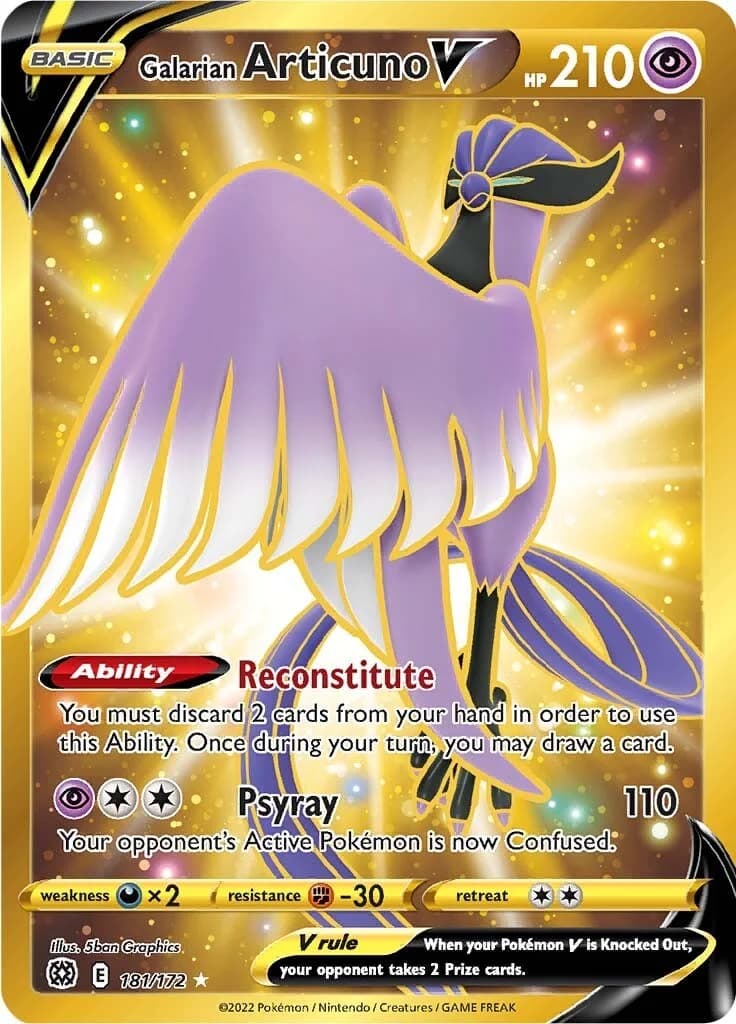 Galarian Articuno V Brilliant Stars 181 Pokémon card