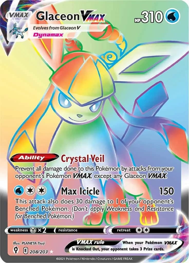 Glaceon VMAX Evolving Skies 208 Pokémon card