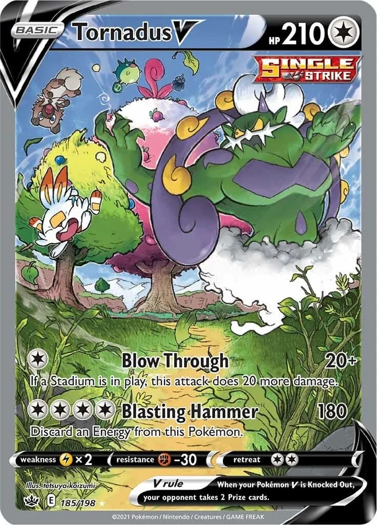Tornadus V Chilling Reign 185 Pokémon card