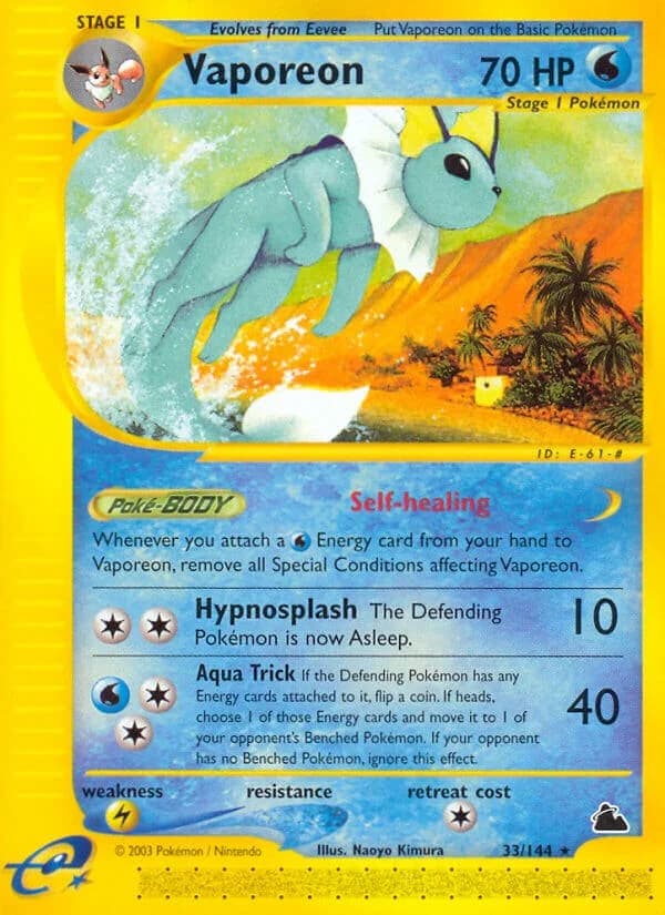 Vaporeon Skyridge 33 Pokémon card