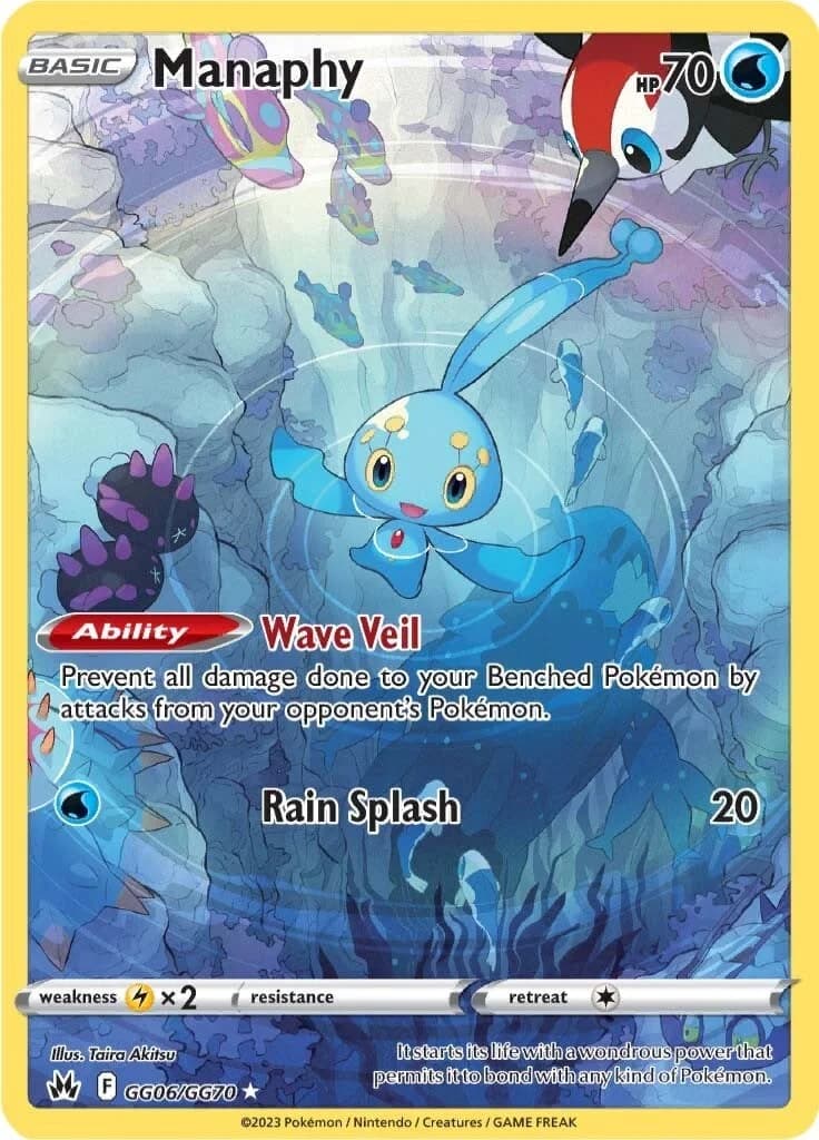 Manaphy Crown Zenith GG06 Pokémon card