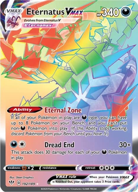 Eternatus VMAX Darkness Ablaze 192 Pokémon card