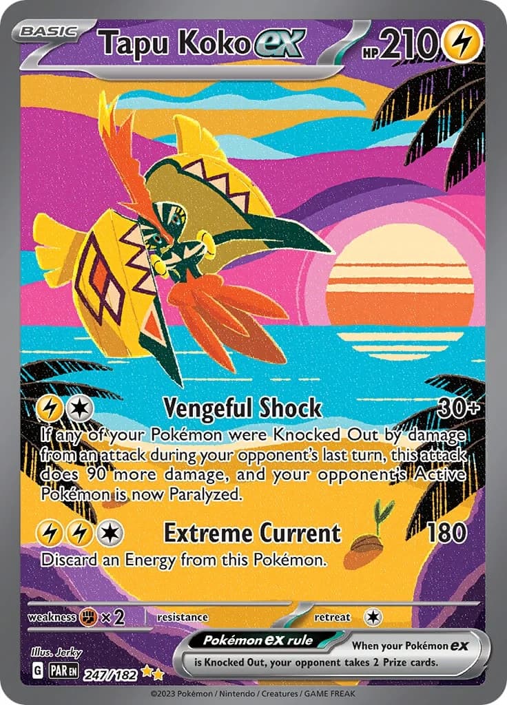 Tapu Koko ex Paradox Rift 247 Pokémon card