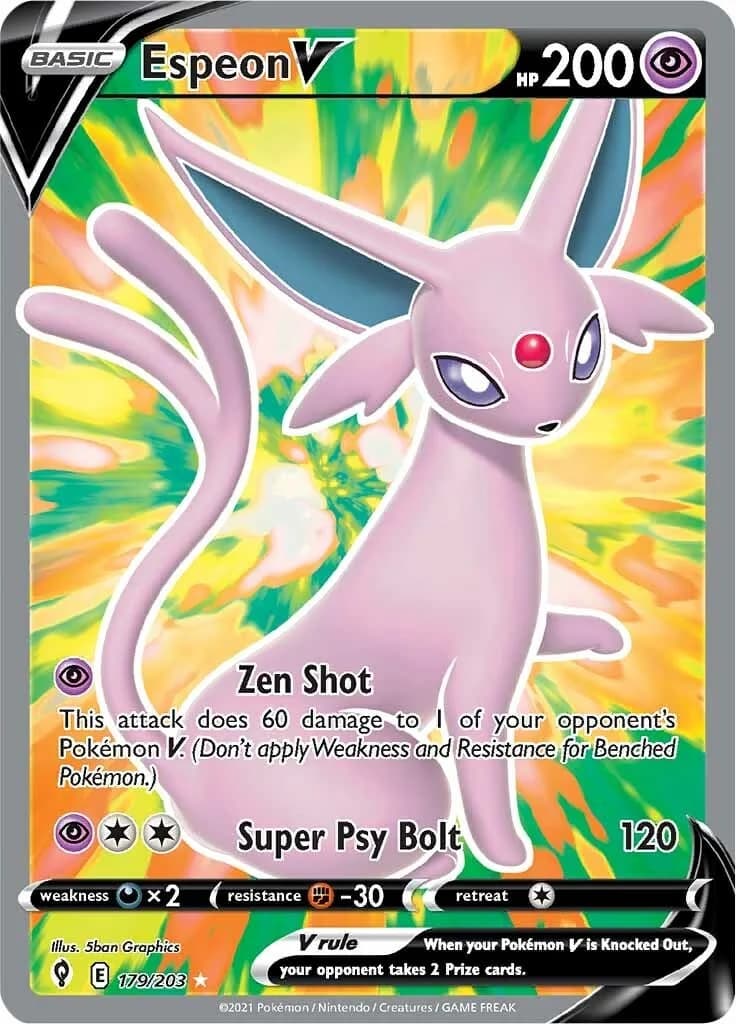 Espeon V Evolving Skies 179 Pokémon card