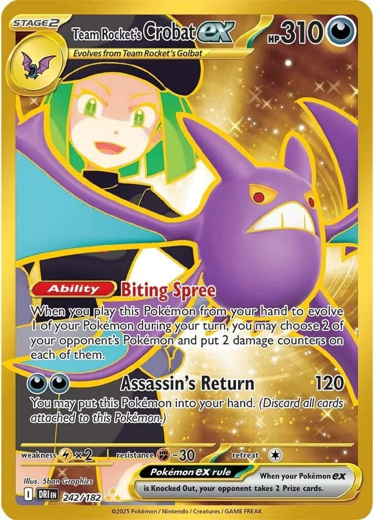 Team Rocket's Crobat ex Destined Rivals 242 Pokémon card