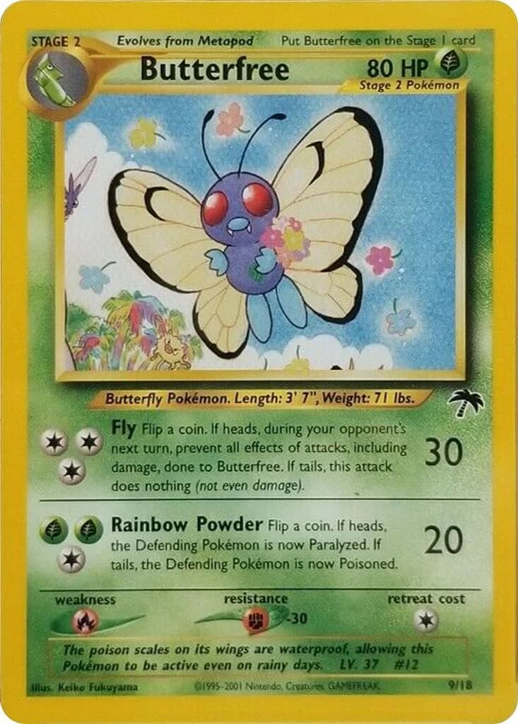 Butterfree Southern Islands 9 Pokémon card
