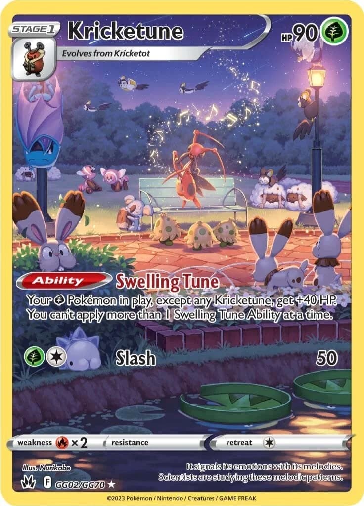 Kricketune Crown Zenith GG02 Pokémon card