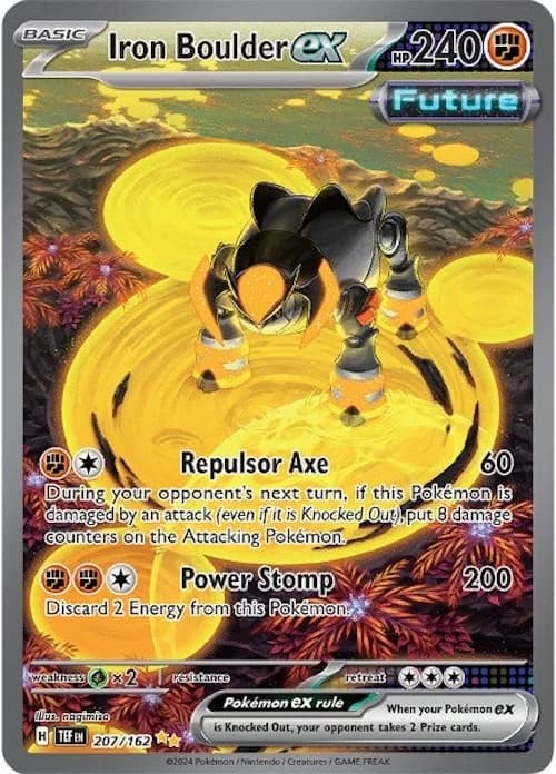 Iron Boulder ex Temporal Forces 207 Pokémon card