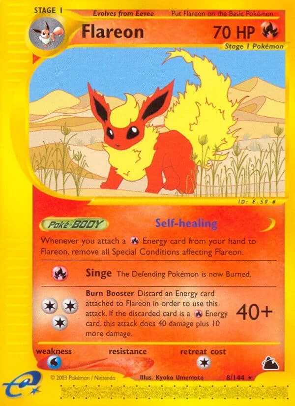 Flareon Skyridge 8 Pokémon card