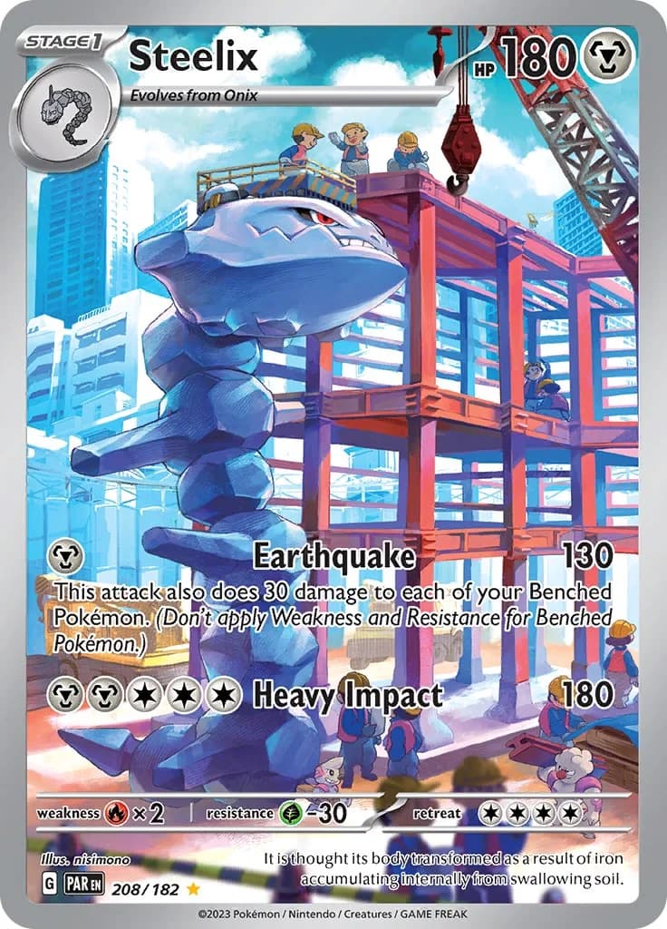 Steelix Paradox Rift 208 Pokémon card